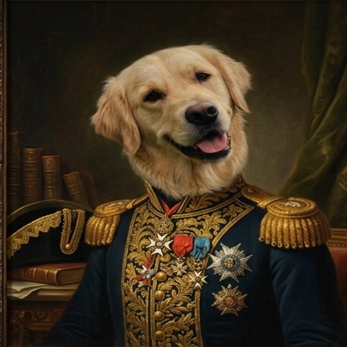 Le portrait terminé, dans le style royal