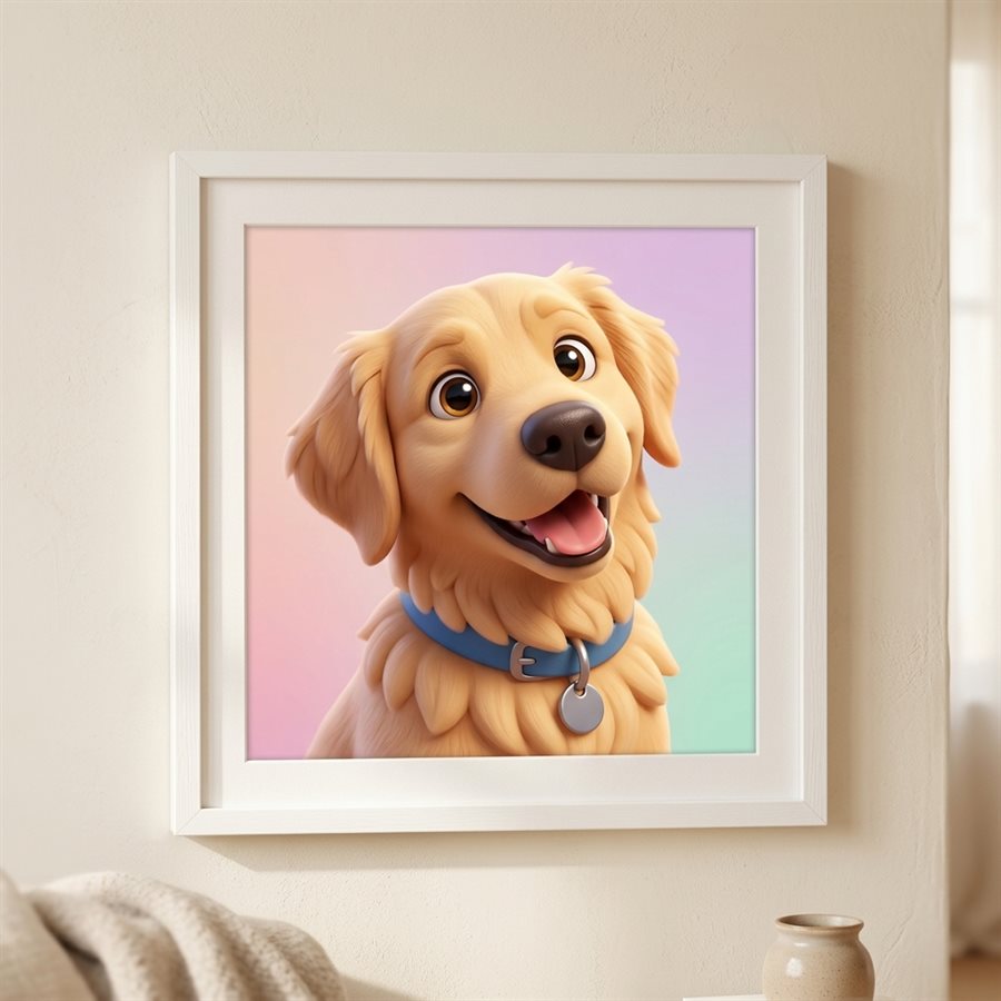 Portrait de chien en style cartoon 3D